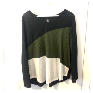 Asymmetrical Colour Blocking Top